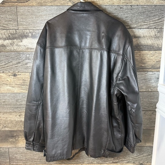 Men’s LA Leather Black Coat Size 2XL Mid Length Excellent Condition - Picture 5 of 13